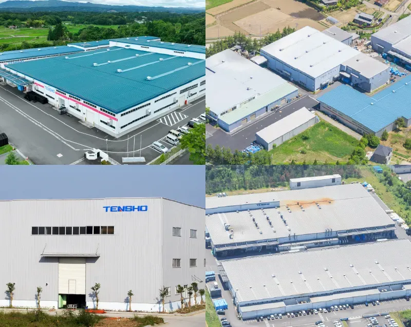 国内外に広がる天昇電気工業の工場および生産拠点の様子